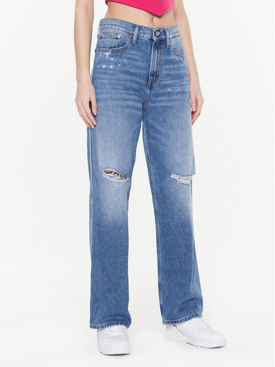 Джинсы широкие Tommy Jeans, синий широкие джинсы mud jeans sara синий