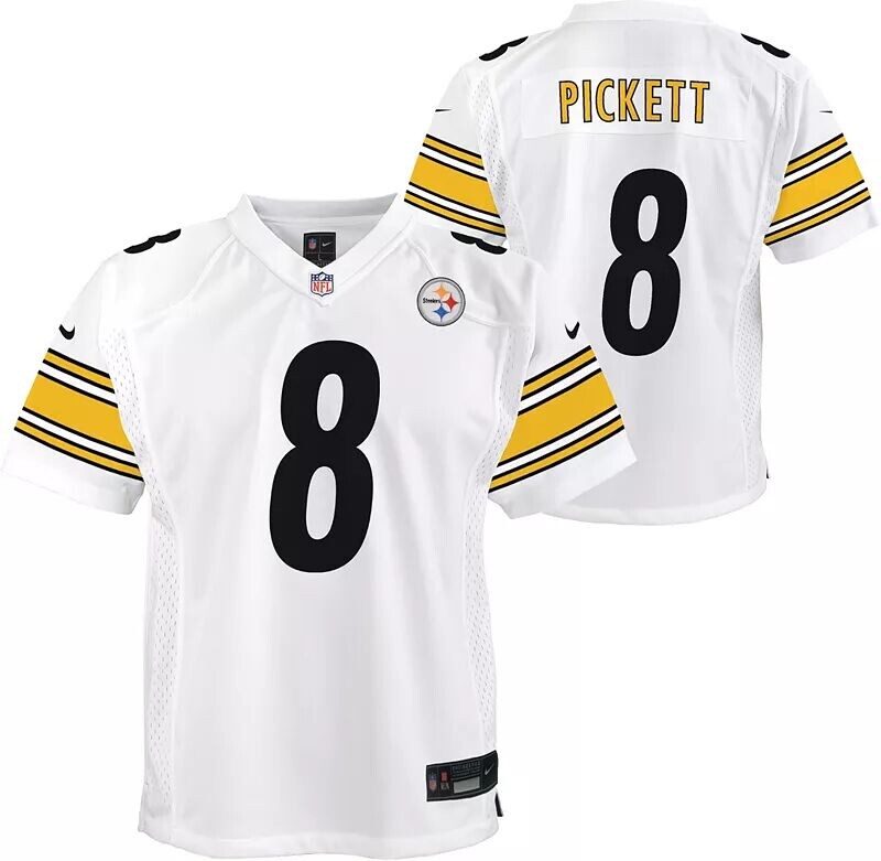 

Белая игровая майка Nike Youth Pittsburgh Steelers Kenny Pickett #8