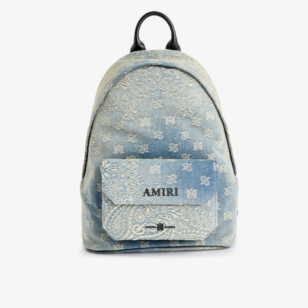 

Джинсовый рюкзак с фирменным принтом бандана Amiri, индиго