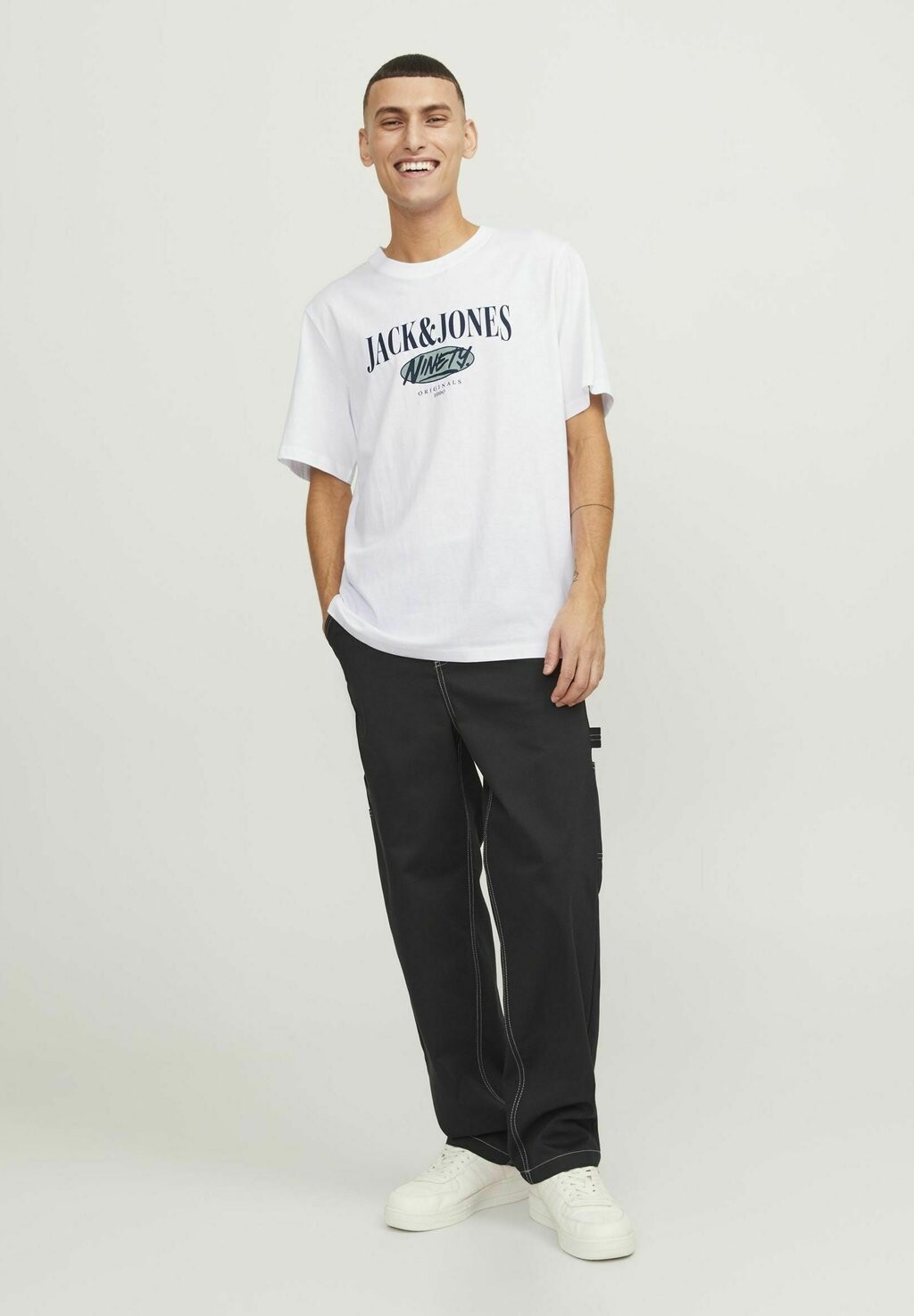 

Футболка с принтом 2ER-PACK RUNDHALS Jack & Jones, крем