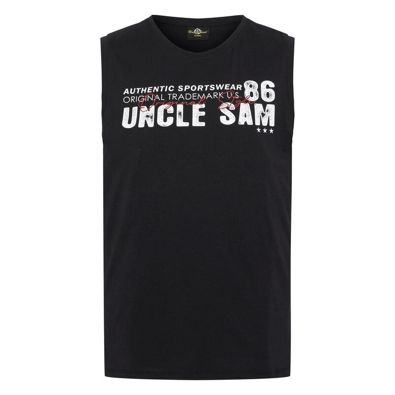 Майка с принтом этикетки UNCLE SAM, цвет schwarz шорты в характерном стиле этикетки uncle sam цвет schwarz