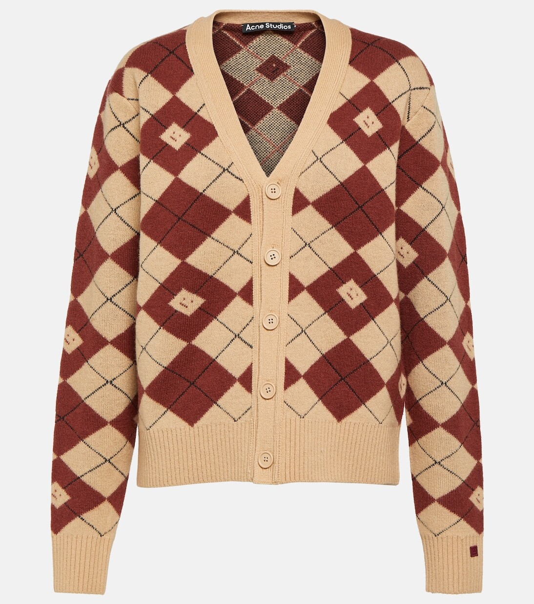 

Жаккардовый кардиган из смесовой шерсти Acne Studios, мультиколор