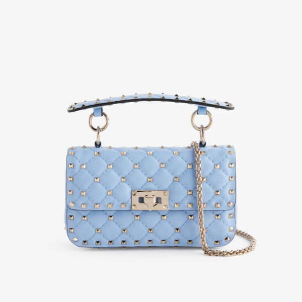 

Маленькая кожаная сумка через плечо Rockstud Spike Valentino Garavani, синий