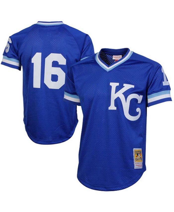 

Мужской тренировочный трикотаж из ватина из сетки Bo Jackson Kansas City Royals Royal 1989 года из коллекции Authentic Cooperstown Mitchell & Ness, синий
