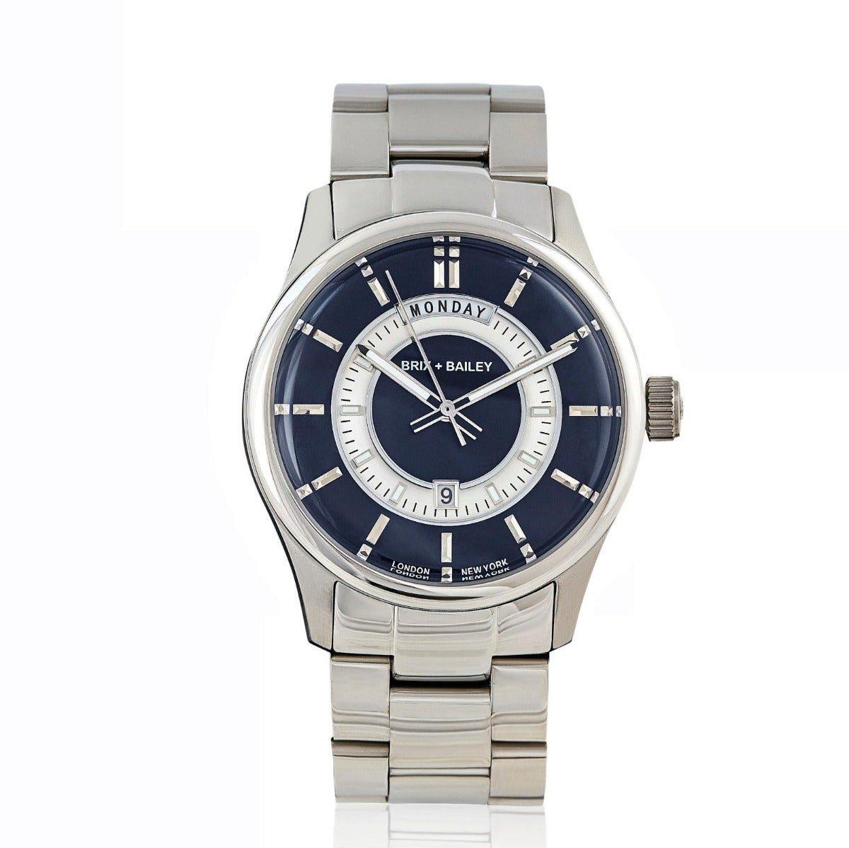 Темно-синие мужские наручные часы Brix + Bailey Barker, форма 4 Brix+Bailey, серебро