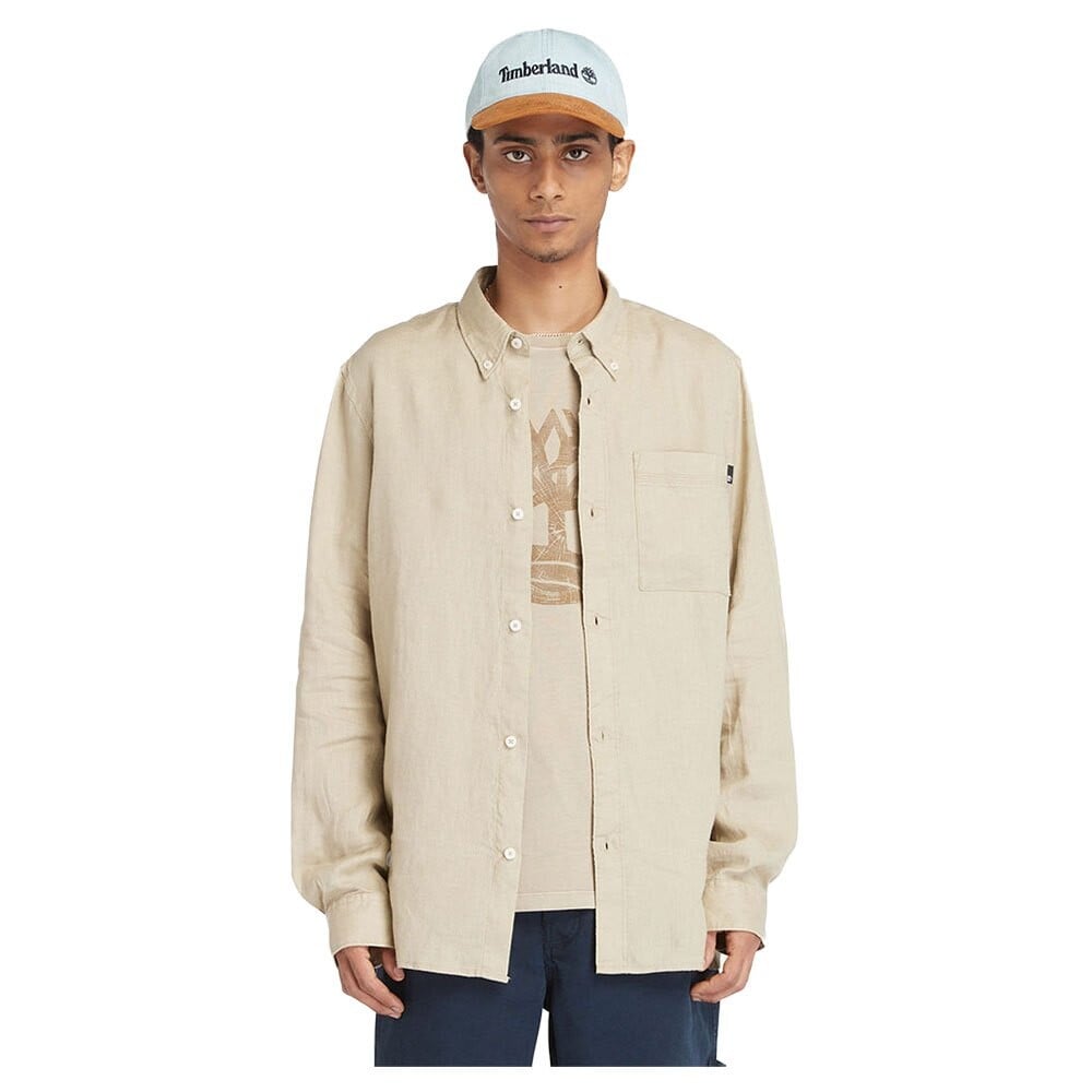 

Рубашка с длинным рукавом Timberland Mill Brook Linen Chest Pocket, бежевый