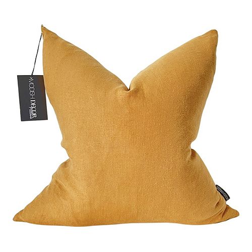 Модный льняной декоративный чехол на подушку, 24 x 24 дюйма Modish Decor Pillows, цвет Yellow