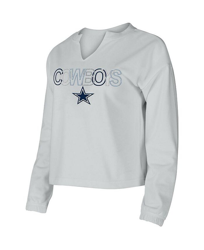 

Женская серая футболка с длинным рукавом Dallas Cowboys Sunray Notch Neck Concepts Sport, серый
