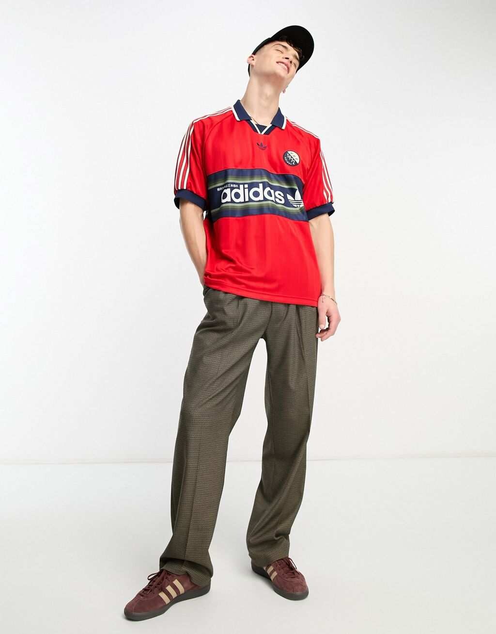 

Красная футбольная майка в стиле ретро adidas Originals Bloke Pop - RED