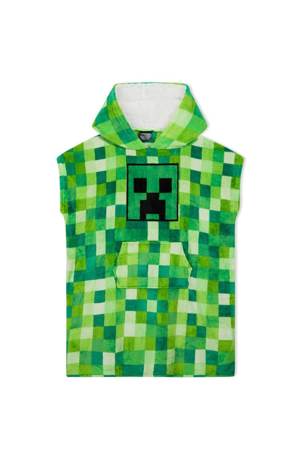

Длинное пончо оверсайз без рукавов Minecraft, мультиколор