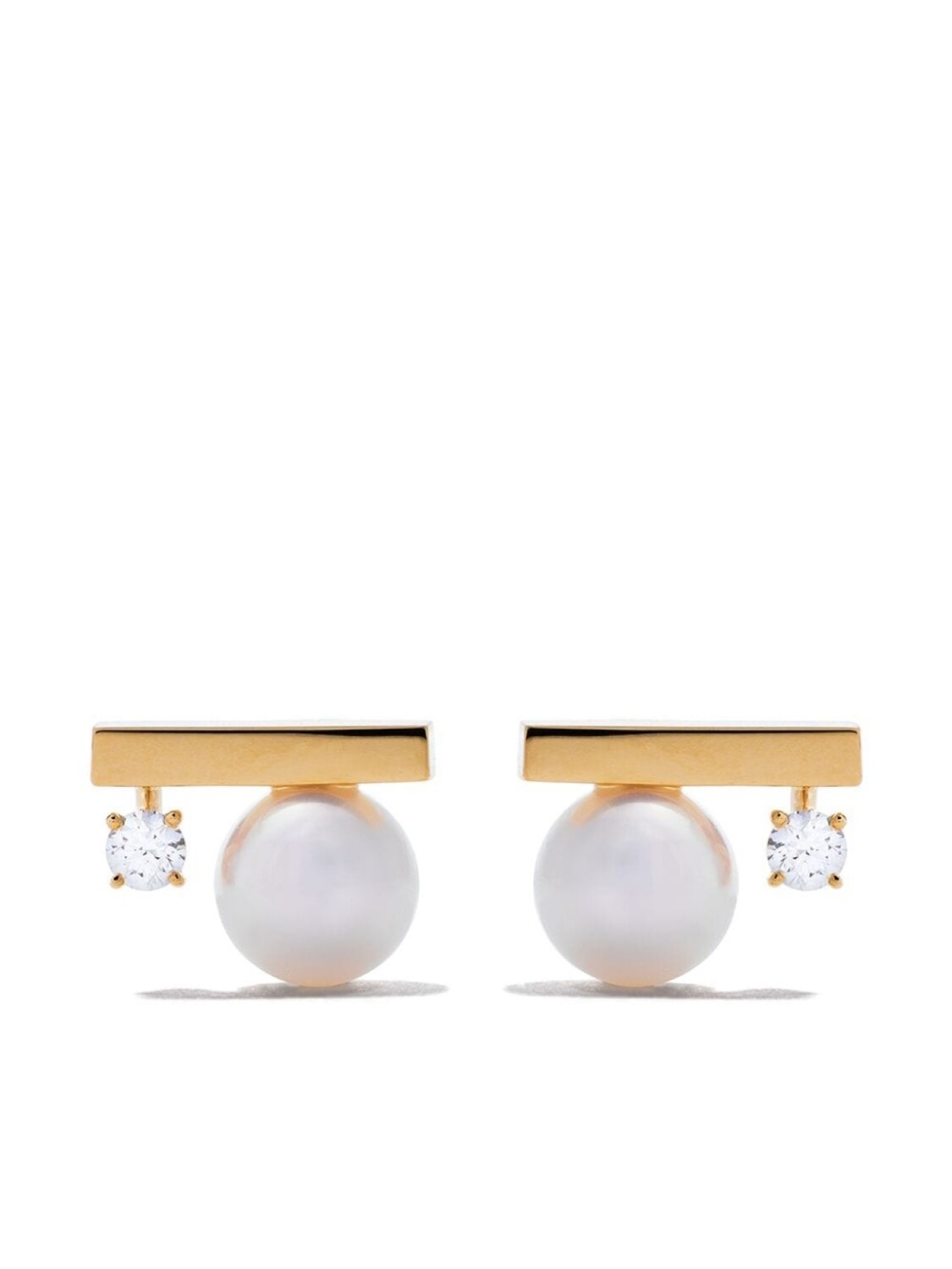 

Серьги Balance из желтого золота с жемчугом и бриллиантами TASAKI, золотой