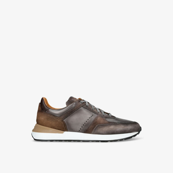 

Кроссовки xl grafton из кожи и замши с низким берцем Magnanni, серый