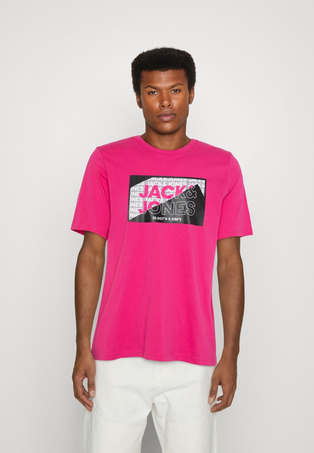 

Футболка с принтом Jack & Jones, розовый