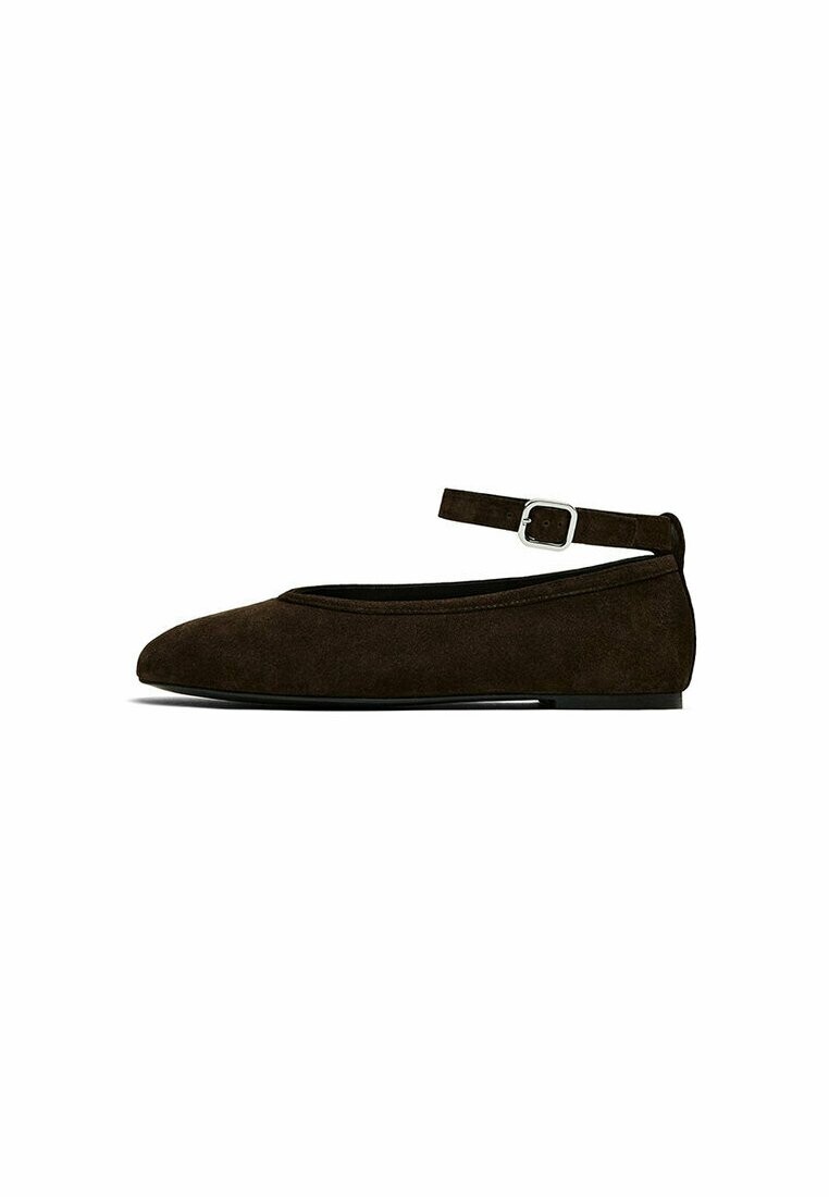 

Балетки с ремешком Flats With Buckled Strap Massimo Dutti, коричневый