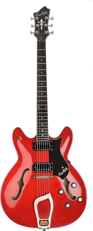 Электрогитара Hagstrom VIK-WCT Viking Semi-Hollow Electric Guitar - CHERRY RED электрогитара hagstrom vik67 g wct viking hollow double cutaway canadian maple neck 6 string electric guitar