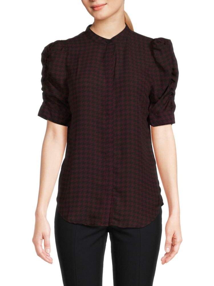 

Блузка с пышными рукавами Laundry By Shelli Segal, цвет Black Burgundy