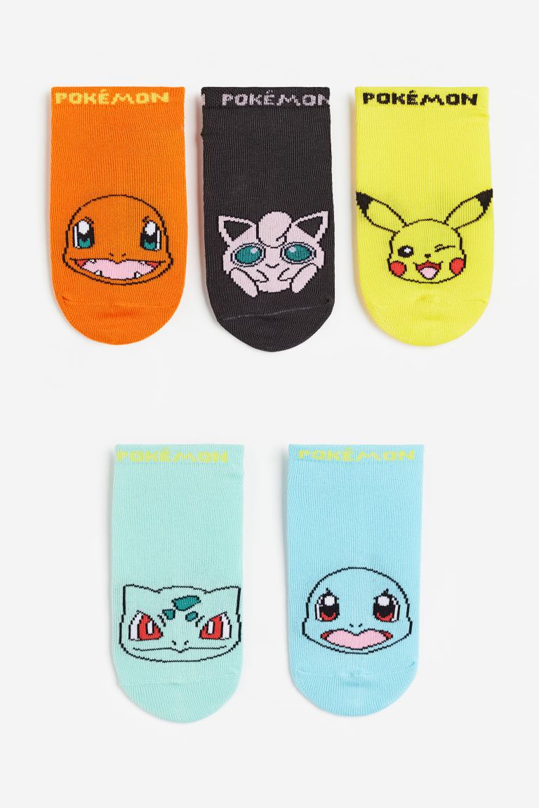 Набор из 5 пар носков H&M x Pokémon Ankle, мультиколор
