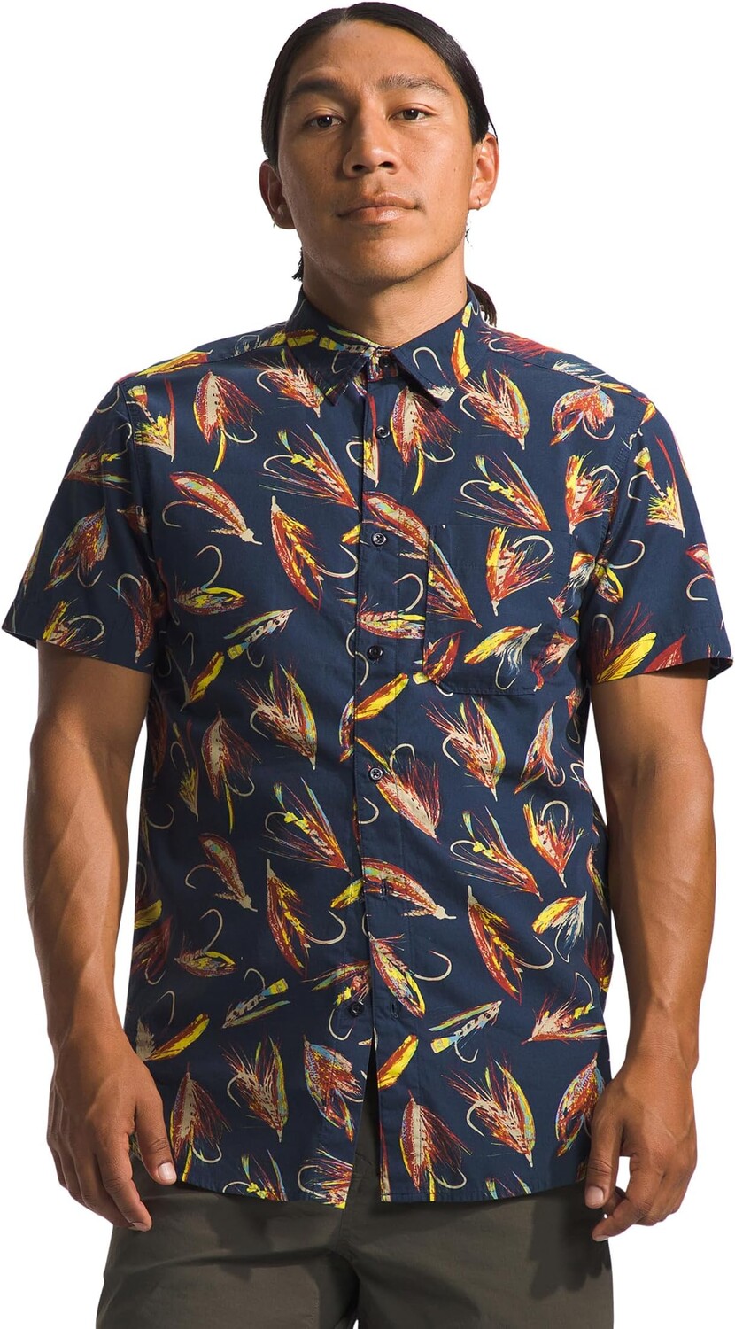 

Рубашка The North Face Short Sleeve Baytrail Pattern Shirt, цвет Summit Navy Hand Tied Fly Print