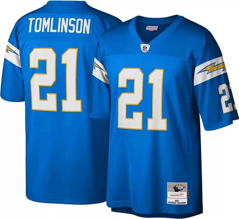 

Мужская футболка Mitchell & Ness San Diego Chargers Ladainian Tomlinson # 21, синяя, 2009 г.