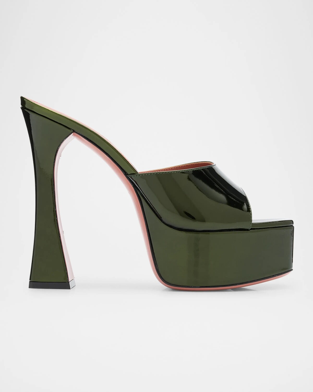 

Шлепанцы на лакированной платформе Dalida Amina Muaddi, цвет Mirror Moss