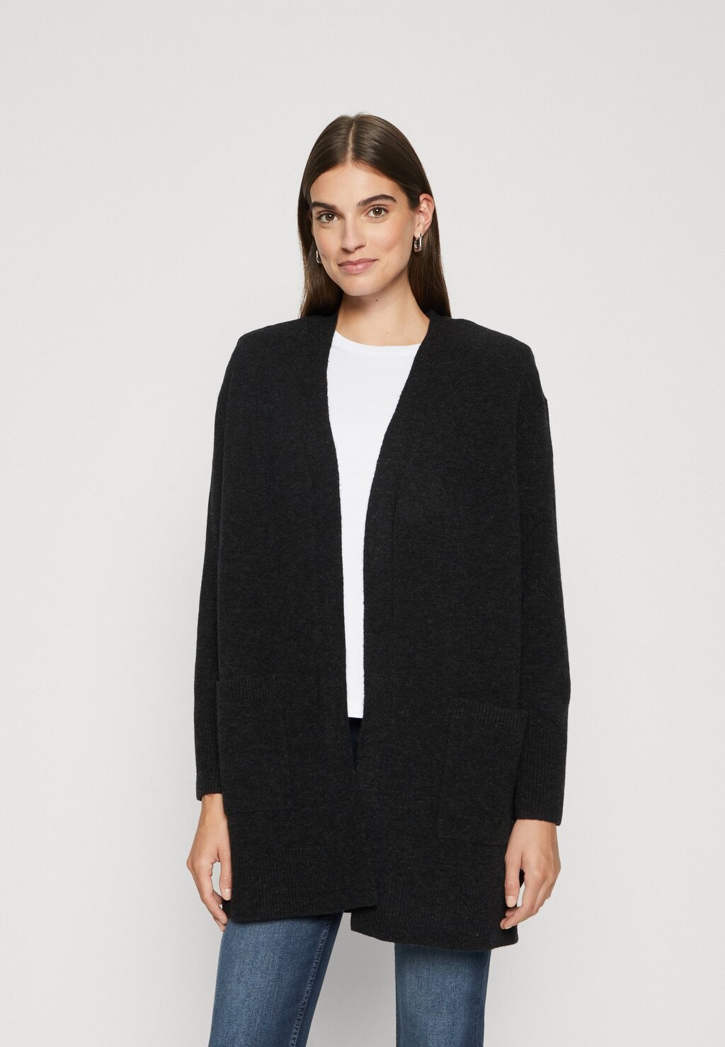 

Кардиган LONG OPEN CARDIGAN WITH PATCH POCKETS Marc O'Polo DENIM, цвет black