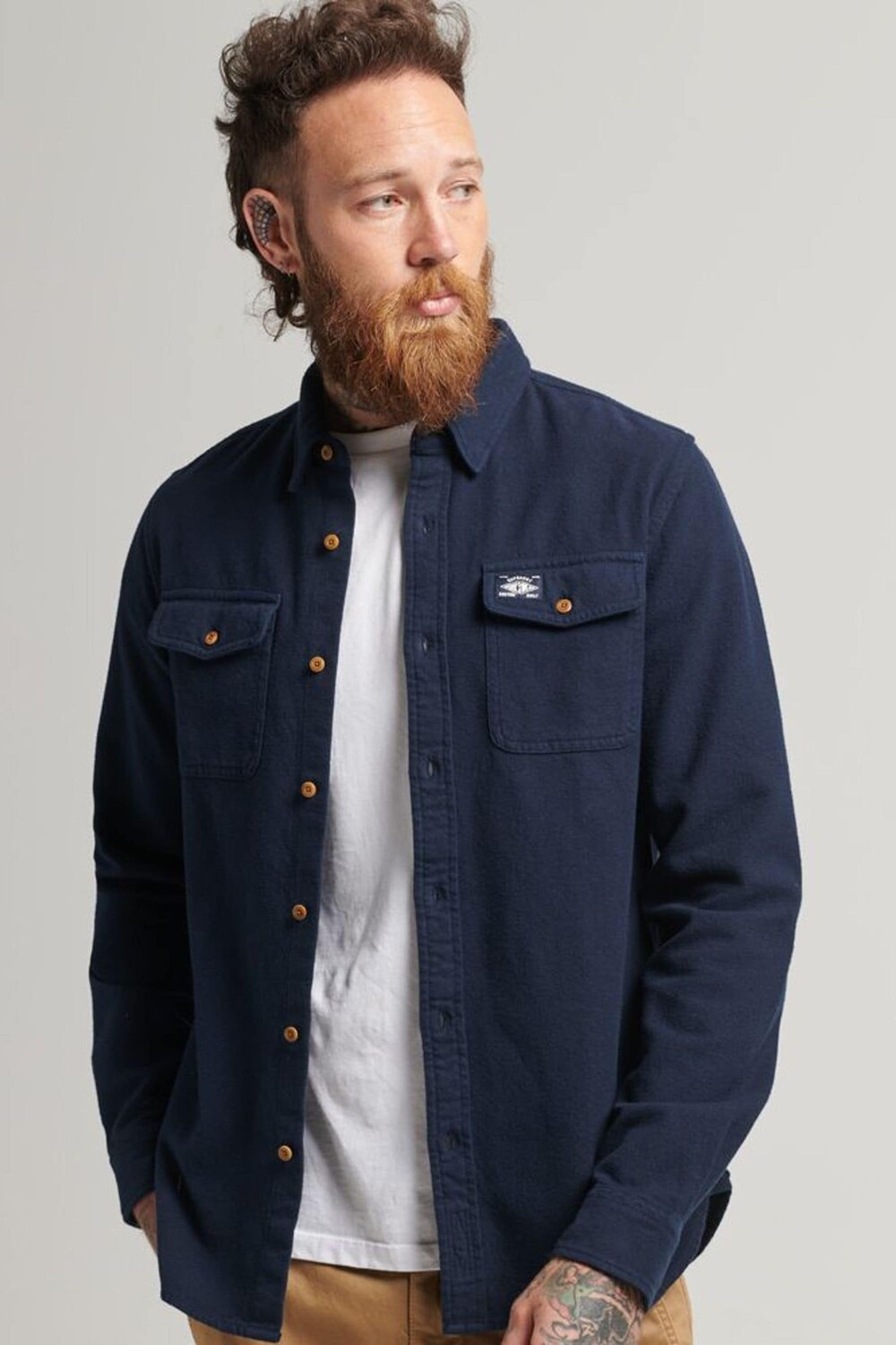 

Винтажная фланелевая рубашка Trailsman Superdry, синий