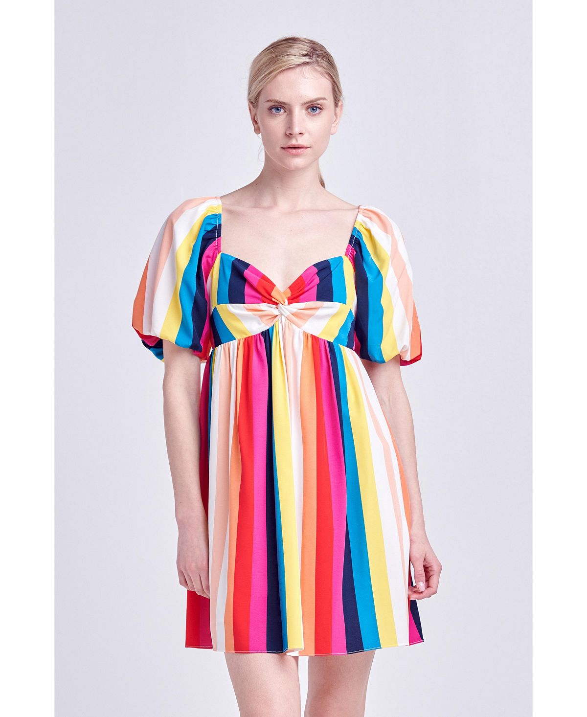 Женское мини-платье в разноцветную полоску English Factory