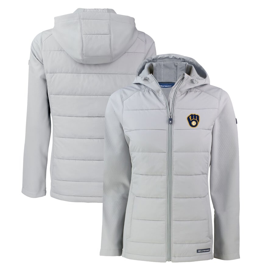 

Толстовка на молнии Cutter & Buck Milwaukee Brewers, серый