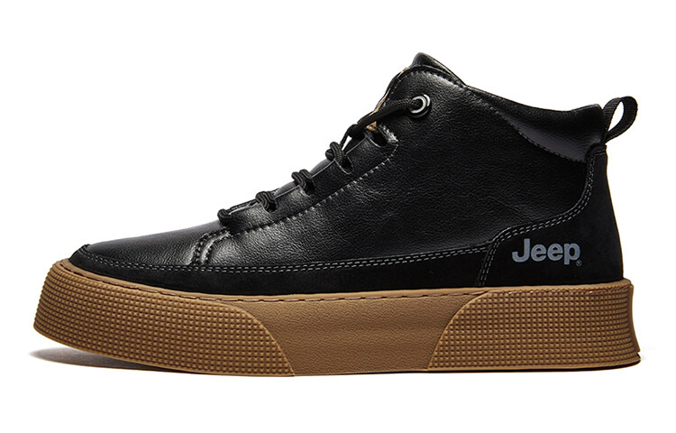 

Кроссовки Jeep Skateboarding Shoes Men Mid-top Black, черный