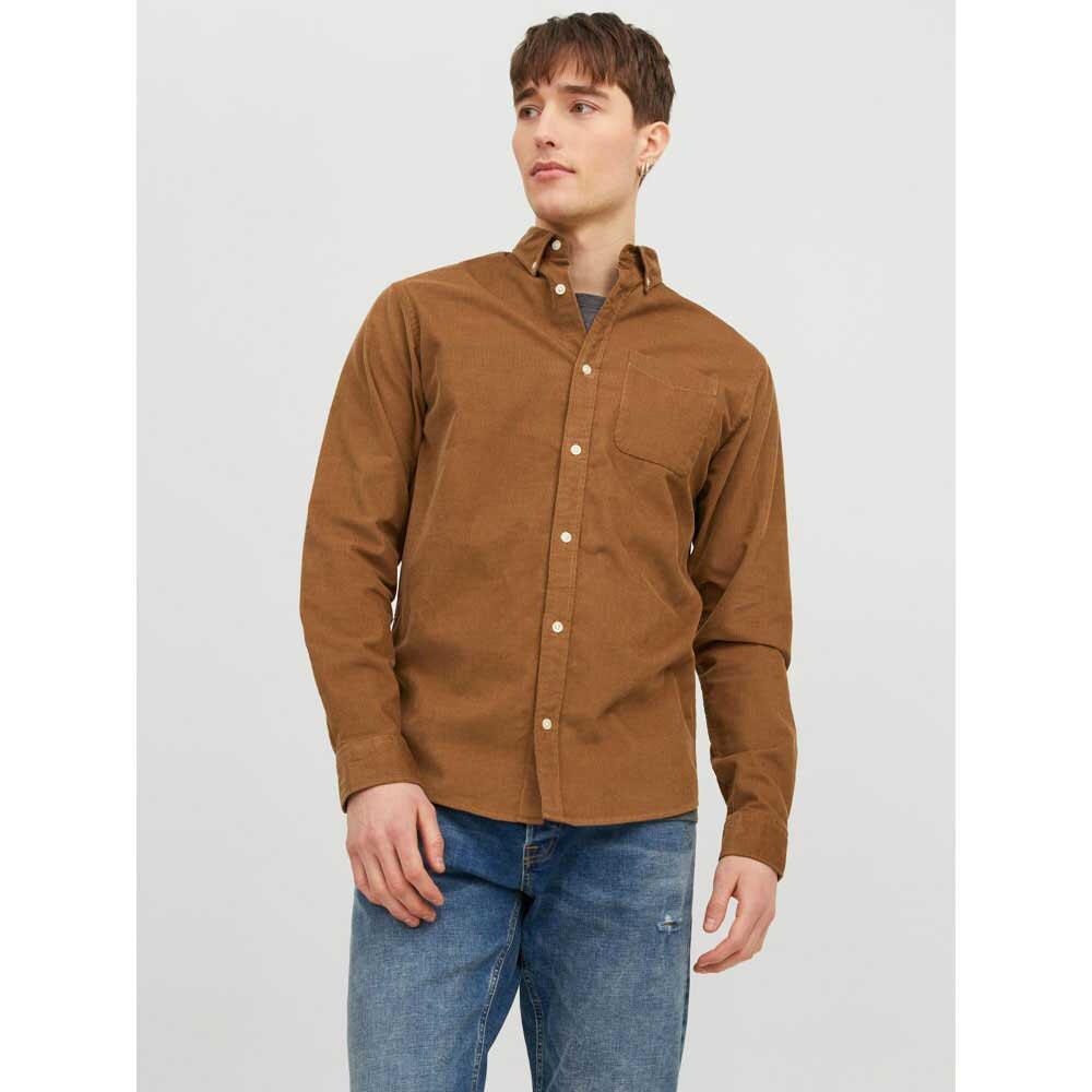 

Рубашка с длинным рукавом Jack & Jones Classic Cord, коричневый