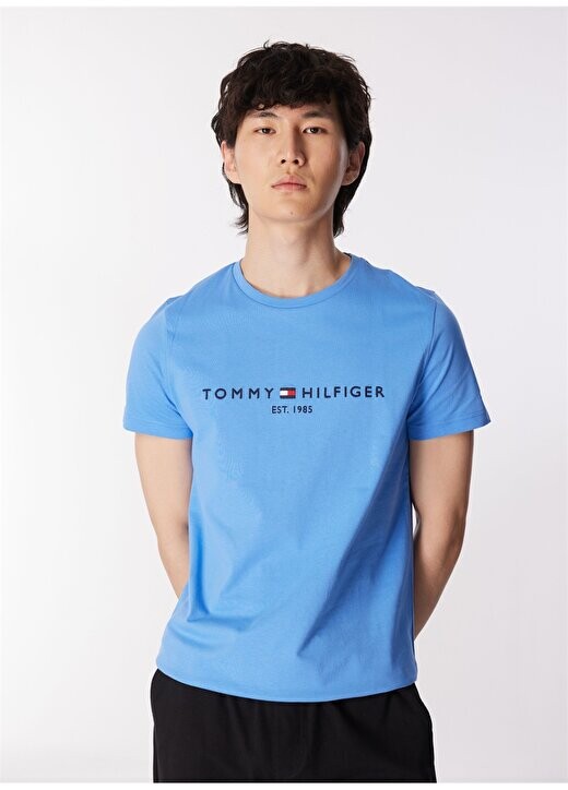 

Синяя мужская футболка с круглым вырезом MW0MW11797 Tommy Hilfiger, синий