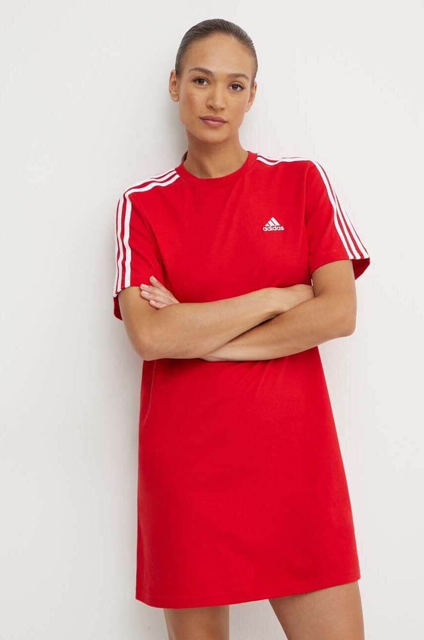 

Хлопковое платье adidas Essentials, красный