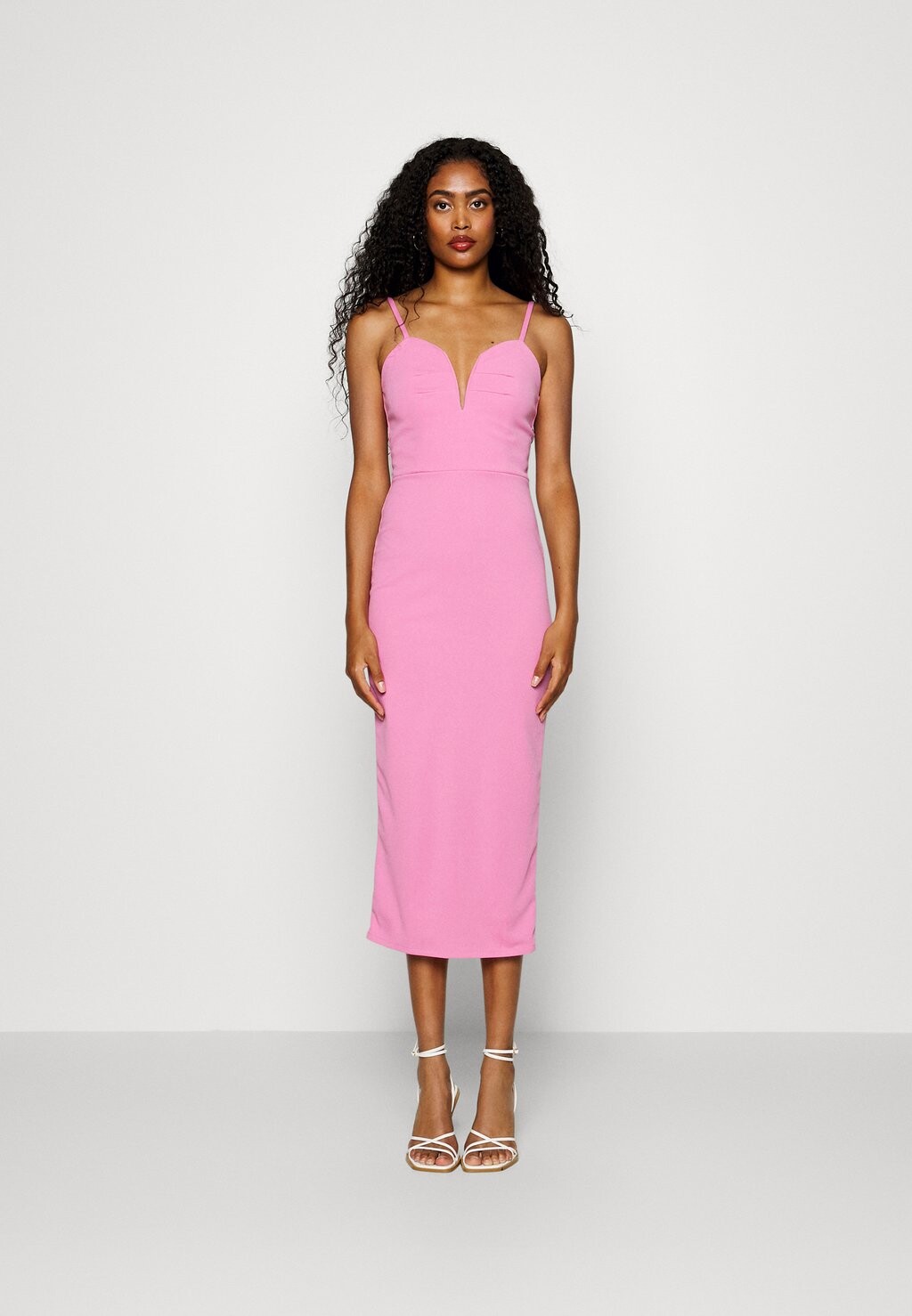 

Легкое платье DINA V NECK MIDI Wal G, розовый