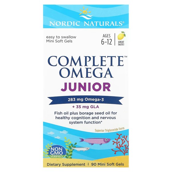 Пищевая добавка Nordic Naturals Complete Omega Junior для детей от 6 до 12 лет nordic naturals omega focus junior для детей 6–18 лет 120 мягких мини таблеток
