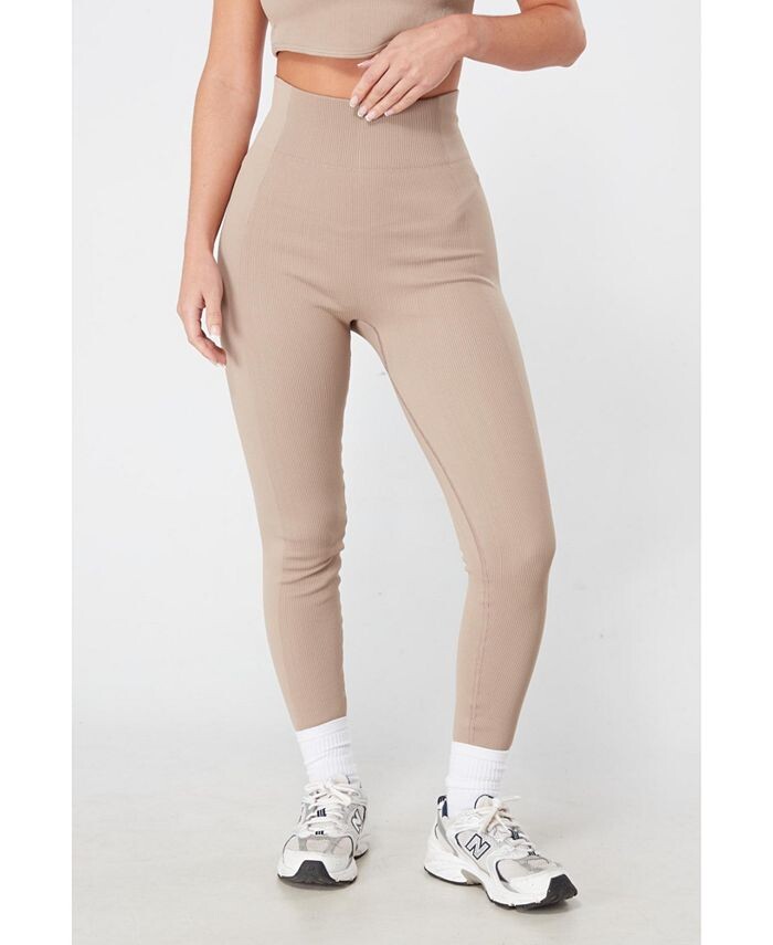 

Женские бесшовные леггинсы в рубчик Twill Active, коричневый
