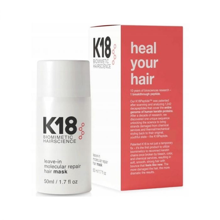 k 18 масло бустер для молекулярного восстановления волос molecular repair hair oil 30 мл k 18 Маска для волос Mascarilla Molecular Reparadora del Cabello Leave-In Molecular Repair Mask K18, 50