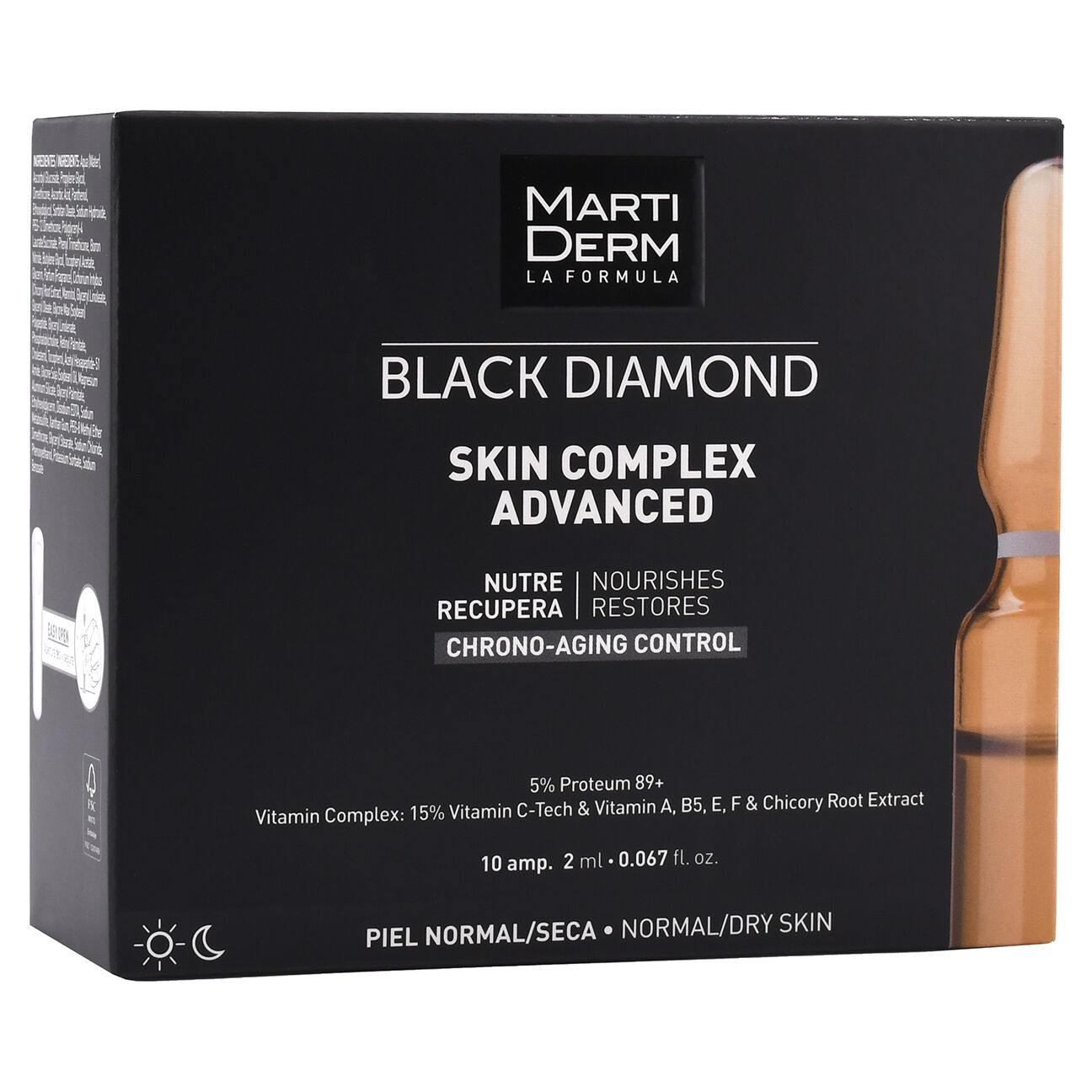 Питательная и регенерирующая сыворотка для лица в ампулах Martiderm Black Diamond Skin Complex Advanced, 10х2 мл комплекс витаминов skin nails