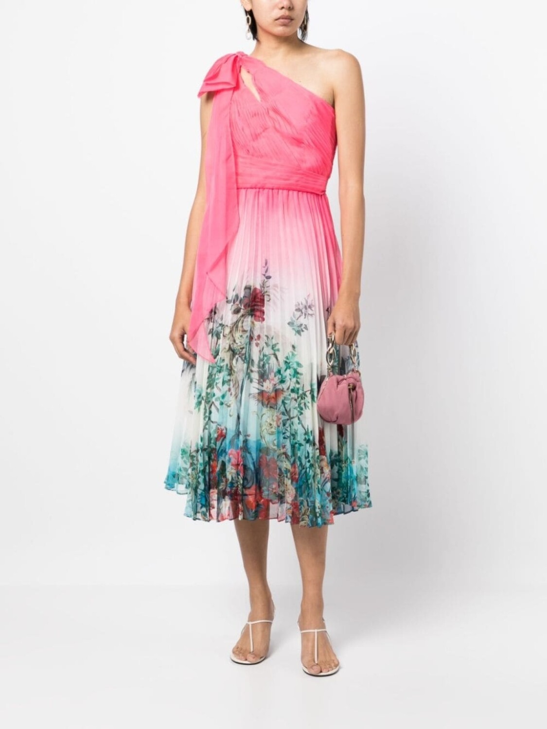 

Marchesa Notte платье с цветочным принтом, розовый