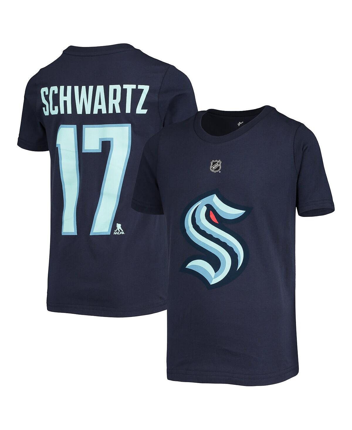 

Футболка Big Boys Jaden Schwartz Deep Sea Seattle Kraken с именем и номером Outerstuff