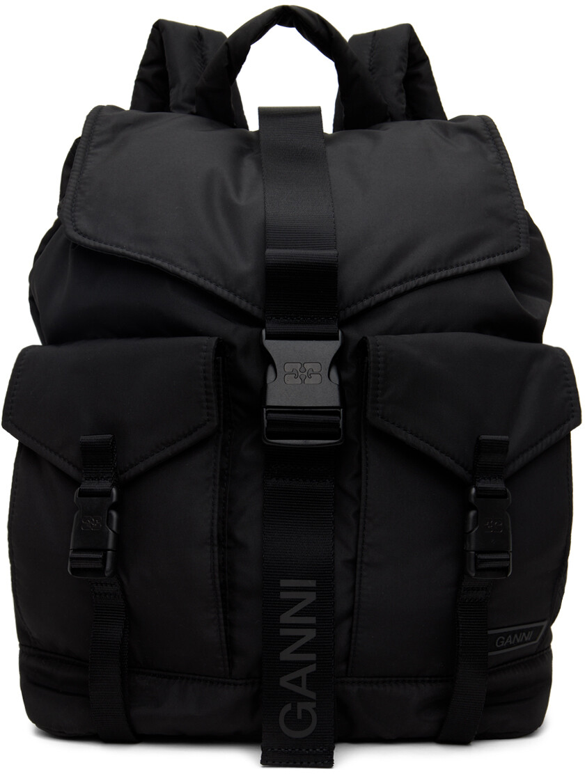 

Черный технический рюкзак Ganni, цвет Black