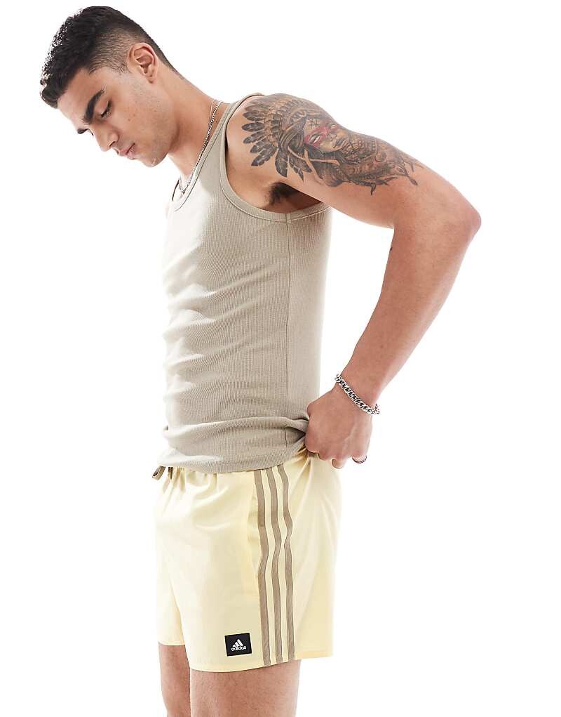 

adidas Performance – CLX с 3 полосками – желтые шорты для плавания