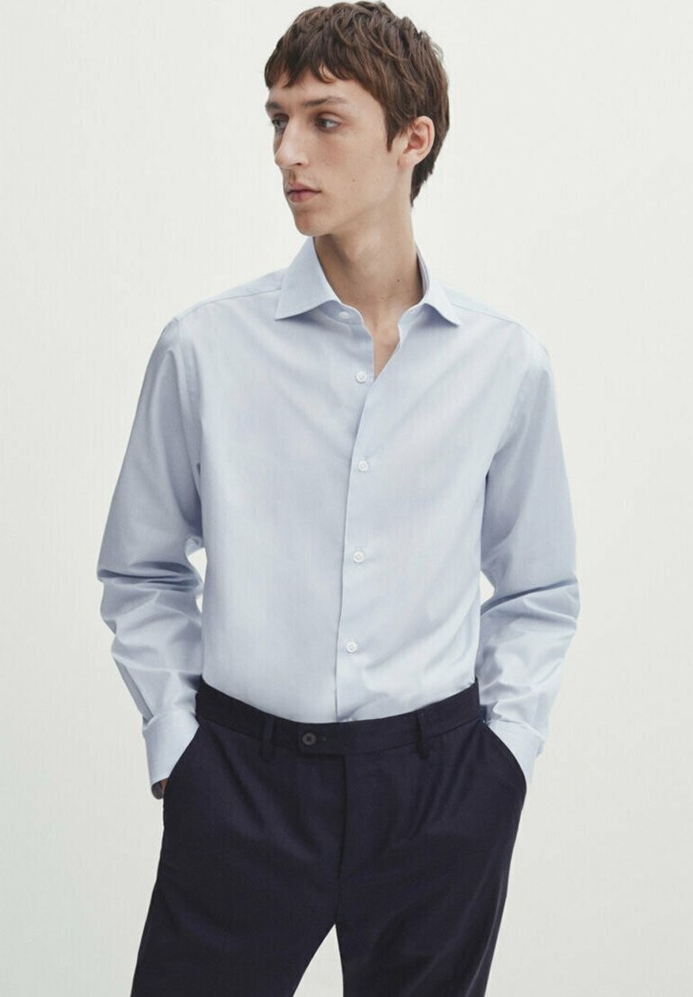 

Рубашка деловая EASY Massimo Dutti, светло-синий