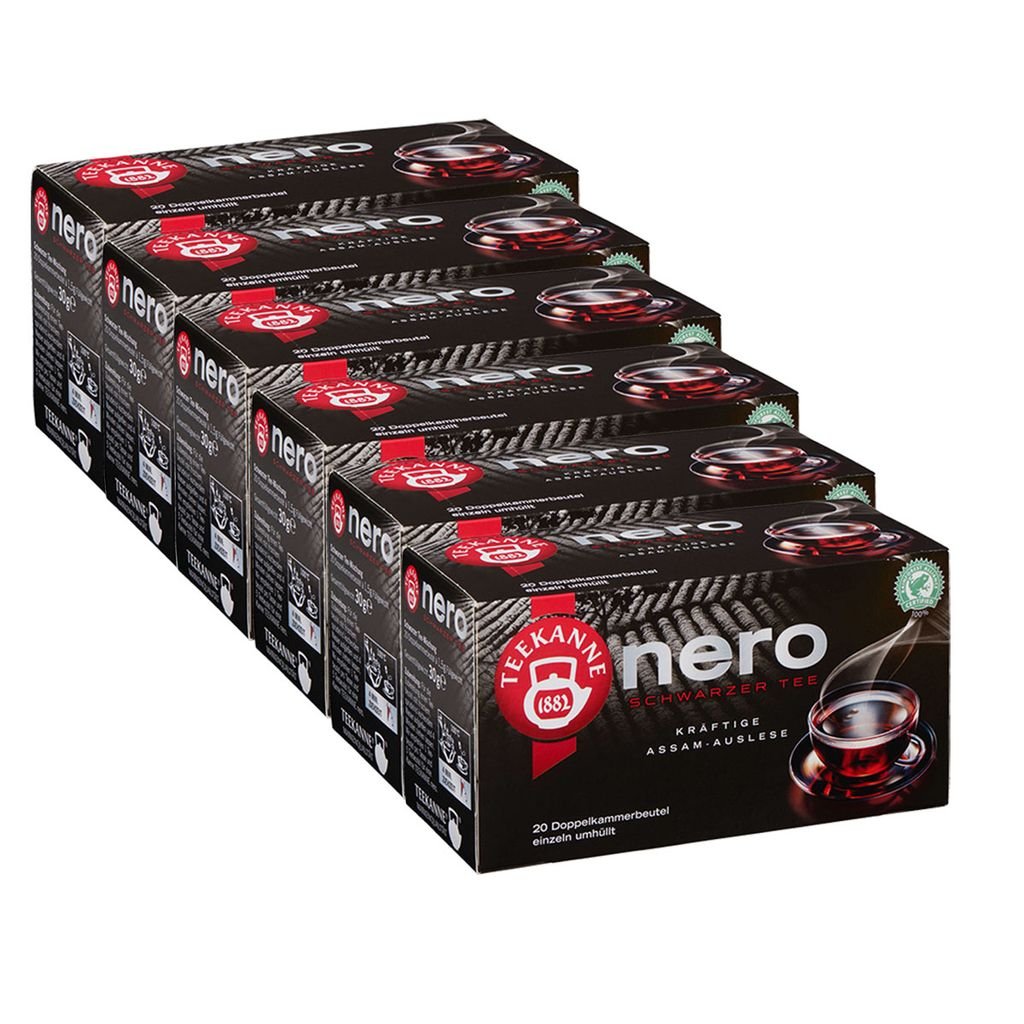 

Чайник Nero Black Tea Strong Assam Selection Strong, 30 г, упаковка из 6 шт. Teekanne