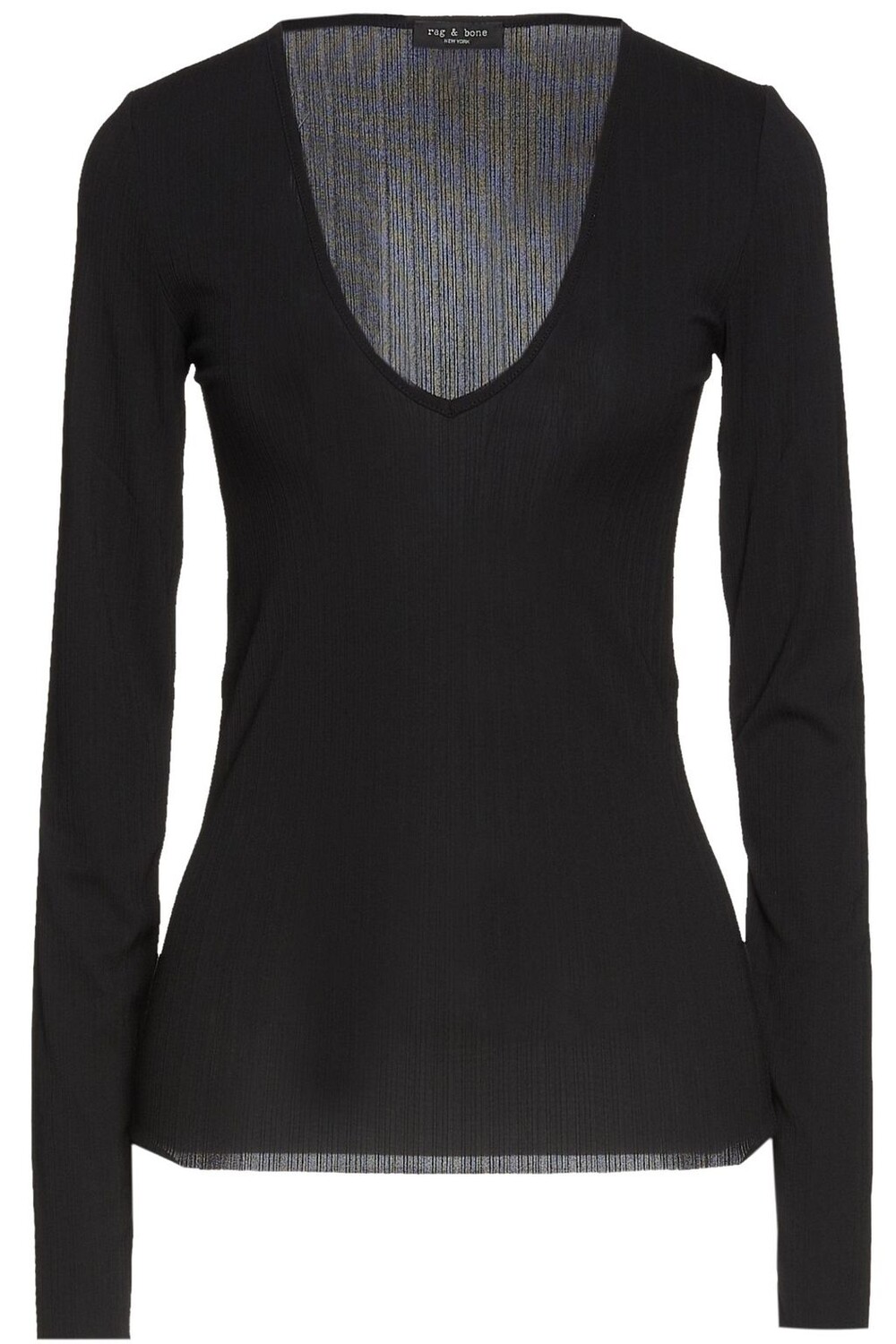 

Топ Zoe из джерси в рубчик RAG & BONE, черный