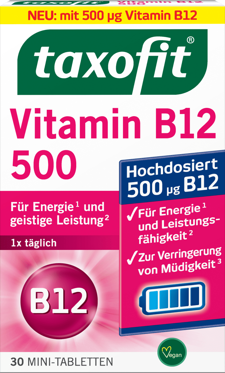 Витамин B12 500 мини-таблеток 30 штук по 4,7 г taxofit