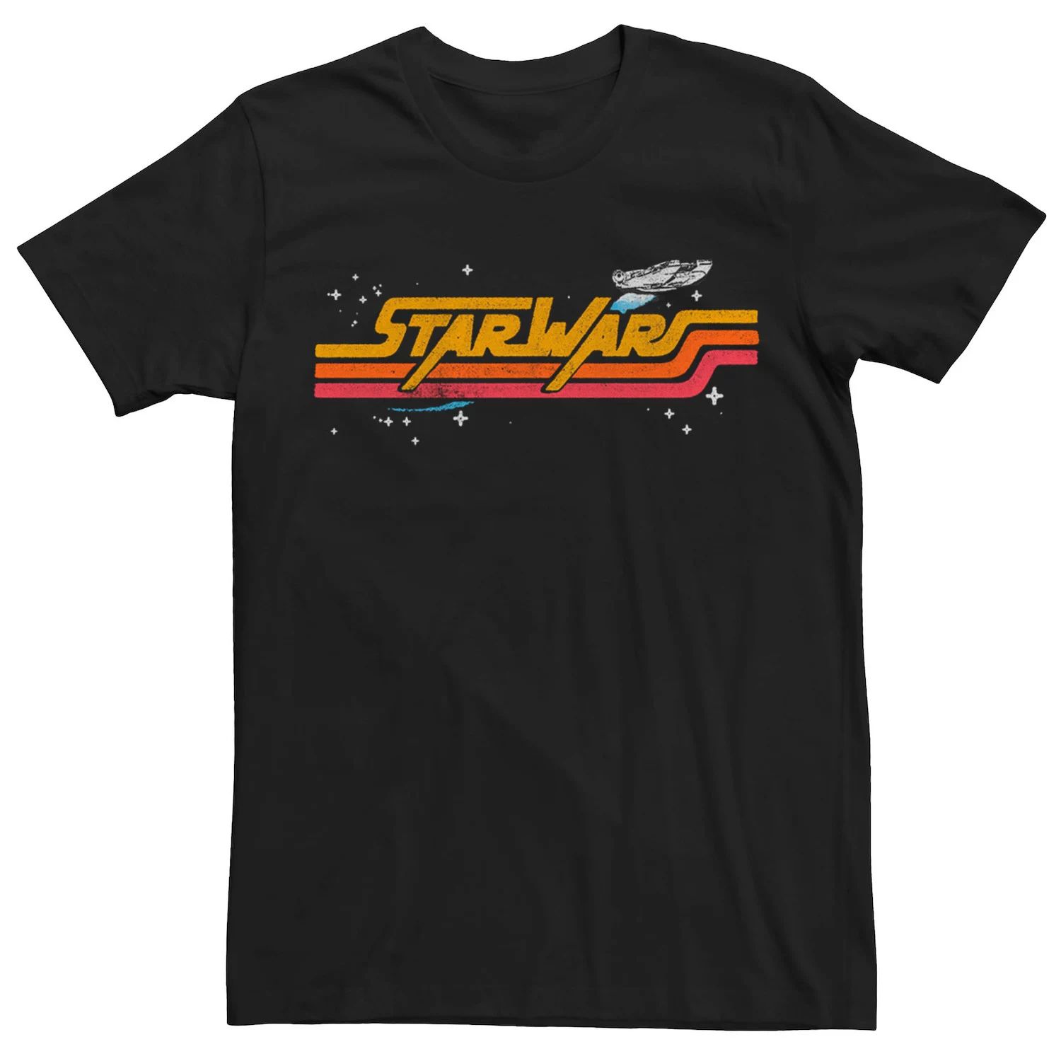 Мужская футболка с логотипом в стиле ретро «Звездные войны: Сокол тысячелетия» Star Wars, черный мужская футболка с логотипом комиксов звездные войны сокол тысячелетия star wars