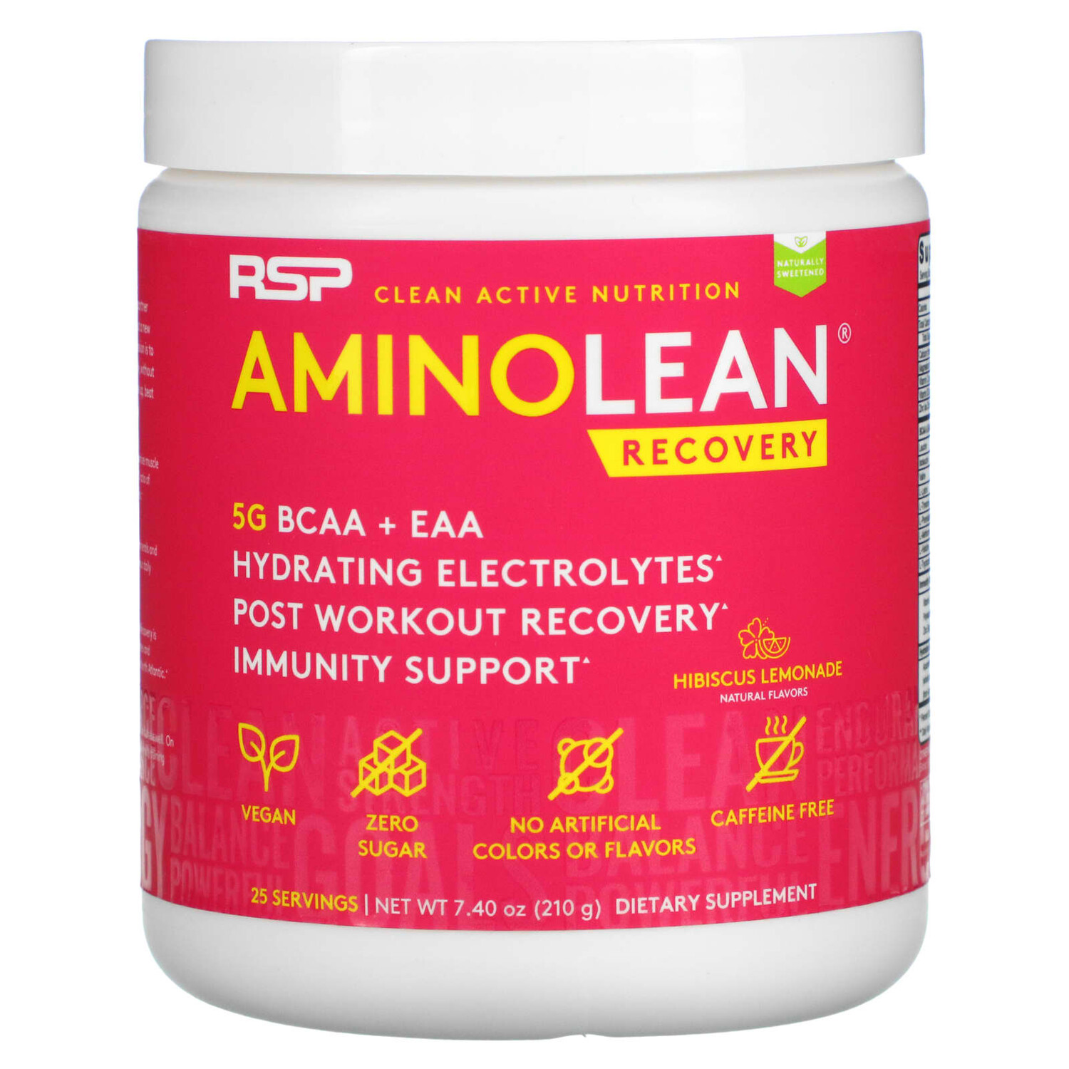 

AminoLean Recovery, лимонад из гибискуса, 210 г (7,40 унции), RSP Nutrition