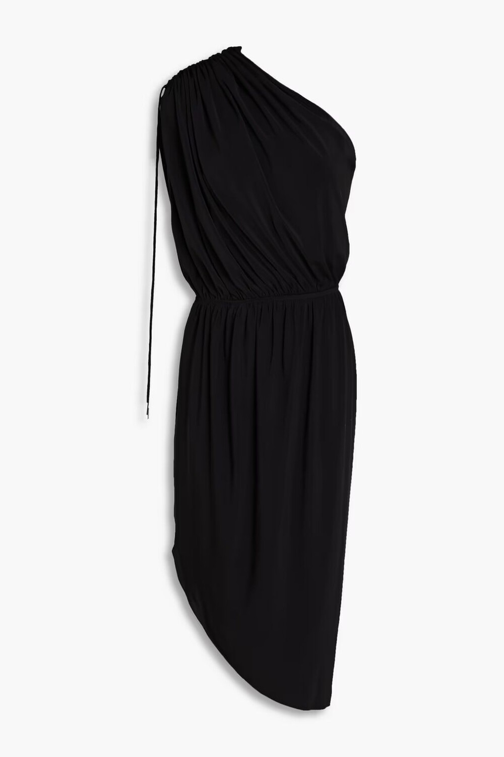 

Платье из джерси с драпировкой Bev на одно плечо Halston, черный