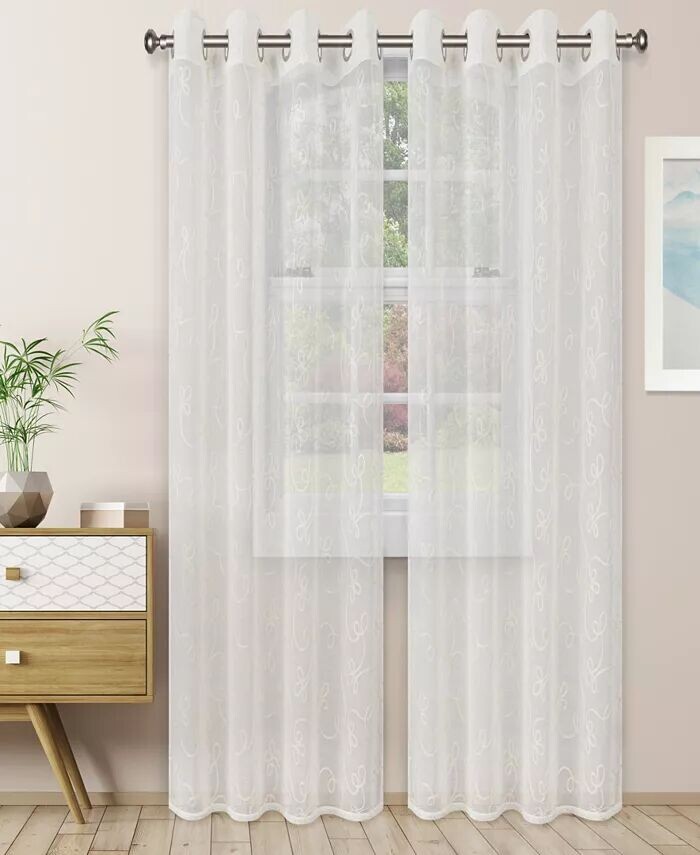 

Легкие прозрачные шторы, (2), 52 x 108 дюймов Superior, слоновая кость