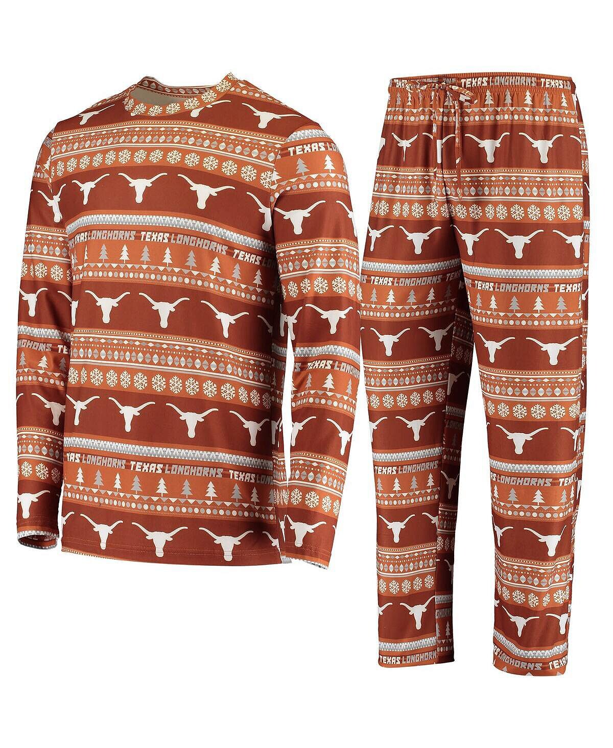 

Мужской комплект из вязаного свитера с длинными рукавами и брюк Texas Longhorns Ugly Texas Orange Concepts Sport